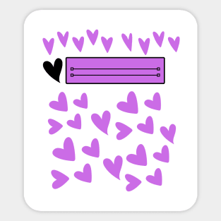 purple heart composition notebook Sticker